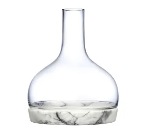 NUDE Glass Chill Carafe Decanter with Marble Base Whiskey/Wine Decanter Lead-Free Crystal