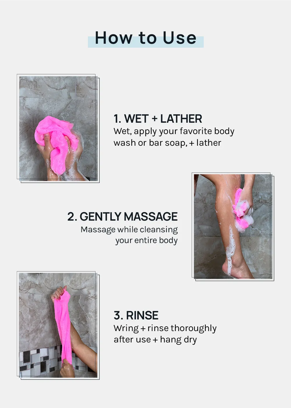 Official Key Items Exfoliating Bath Towel