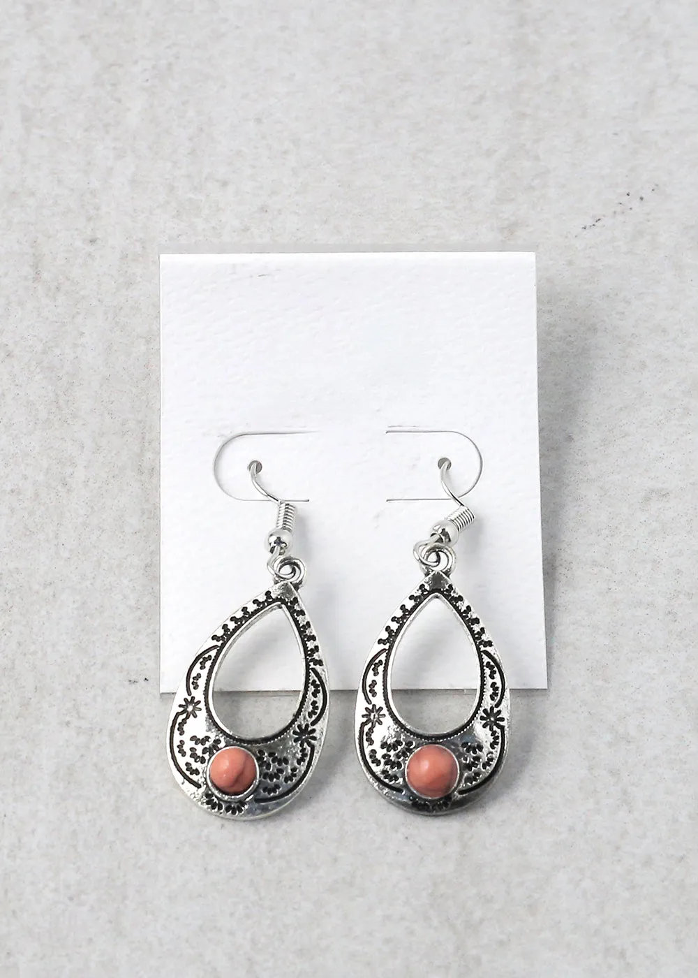 Open Oval Gemstone Drop Earring