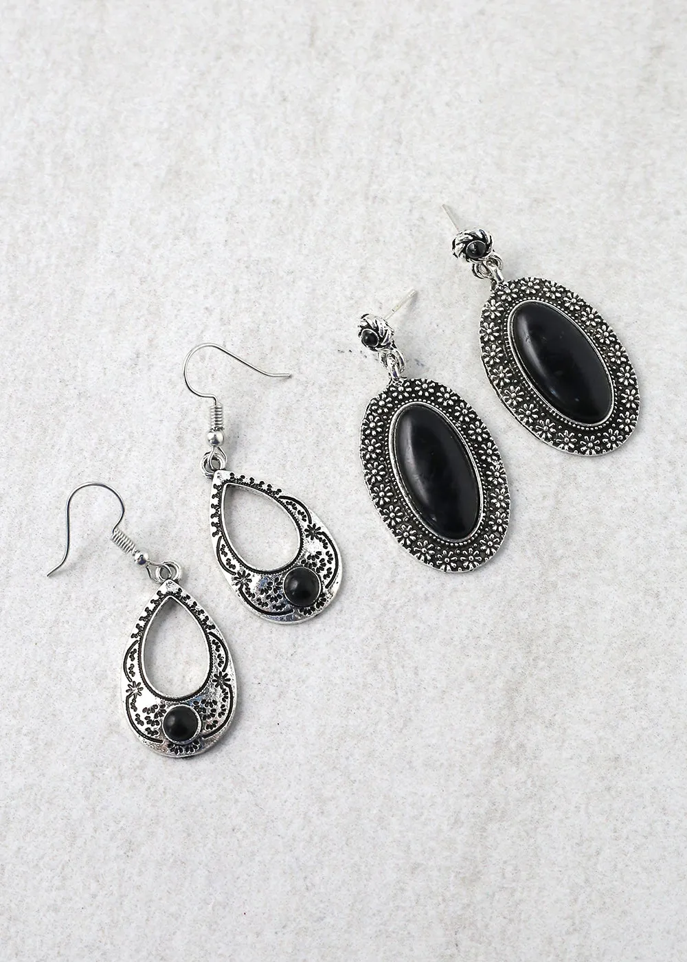 Open Oval Gemstone Drop Earring