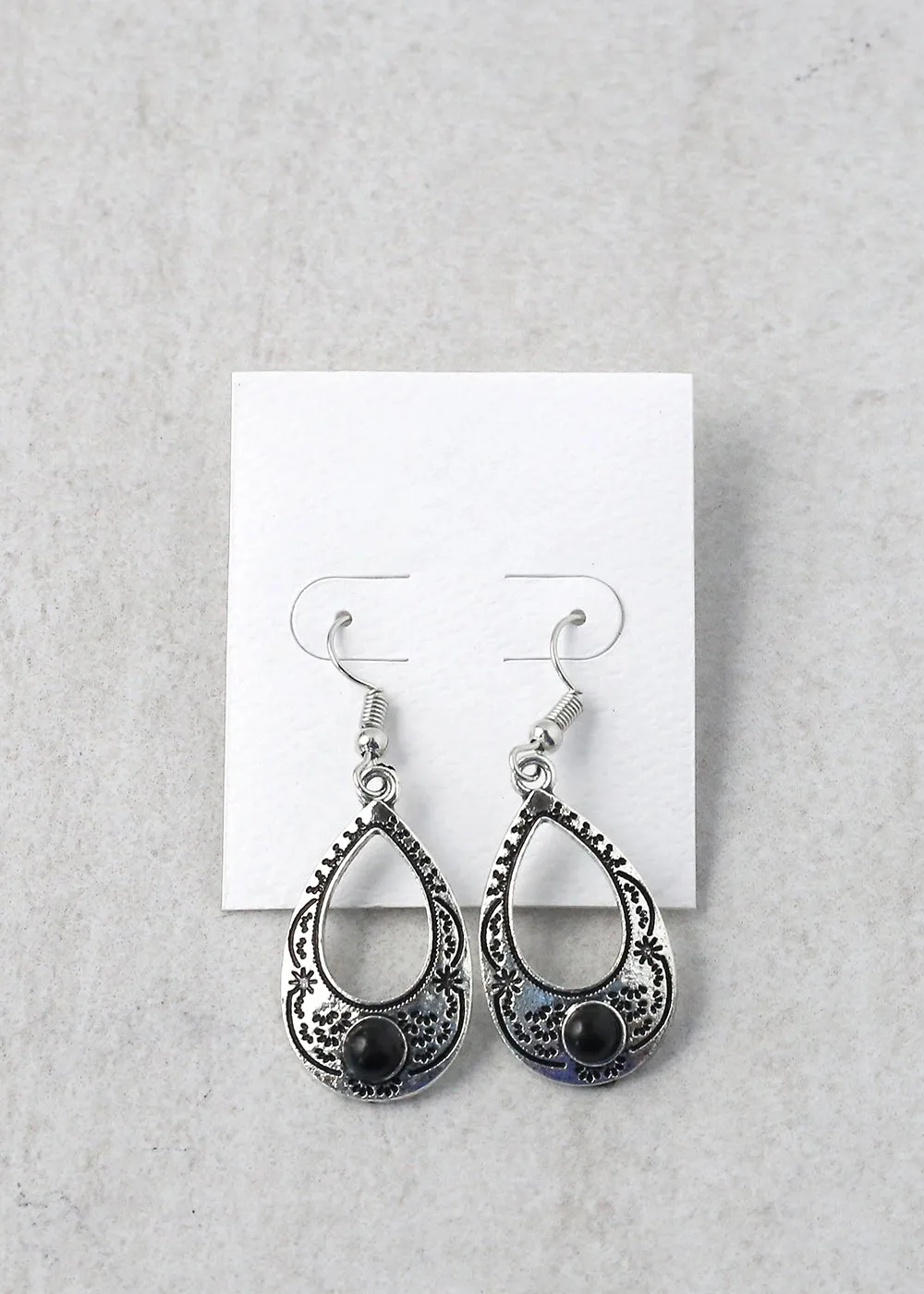 Open Oval Gemstone Drop Earring