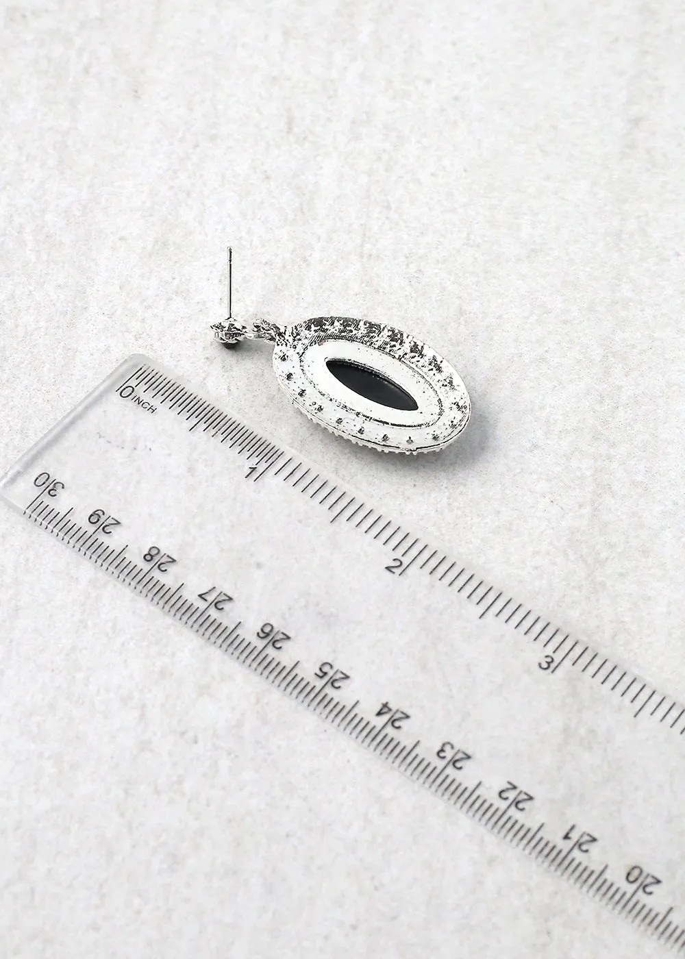 Oval Gemstone Drop Earring