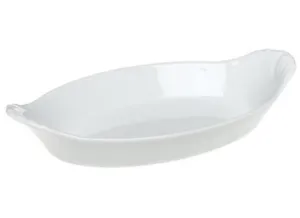 Pillivuyt Porcelain 9-1/2-by-5-1/2-Inch Oval-Eared Dish