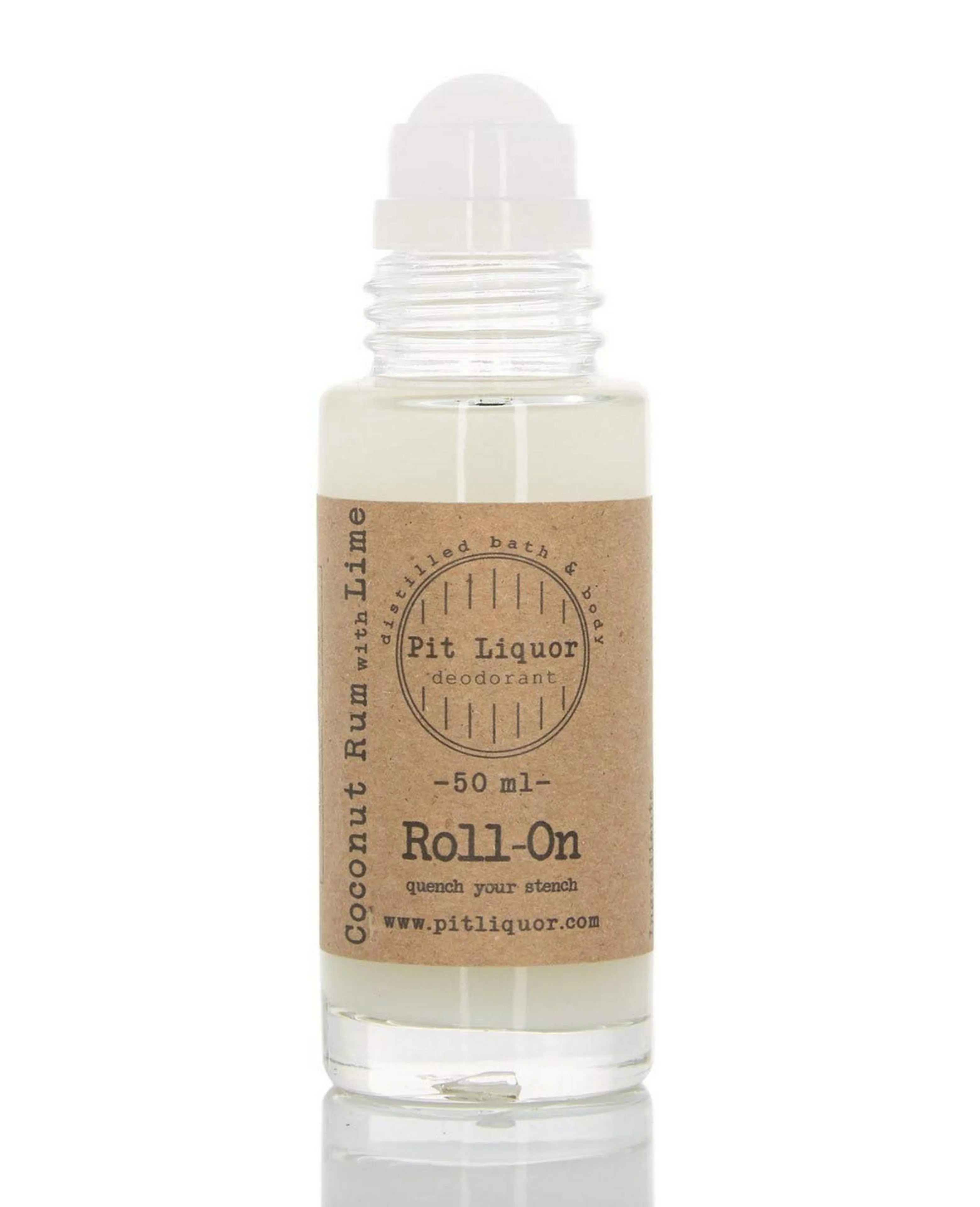 Pit Liquor Coconut Rum with Lime - 50ml Roller Deodorant Men's Roll-On Deodorant Travel Size 50ml bottle