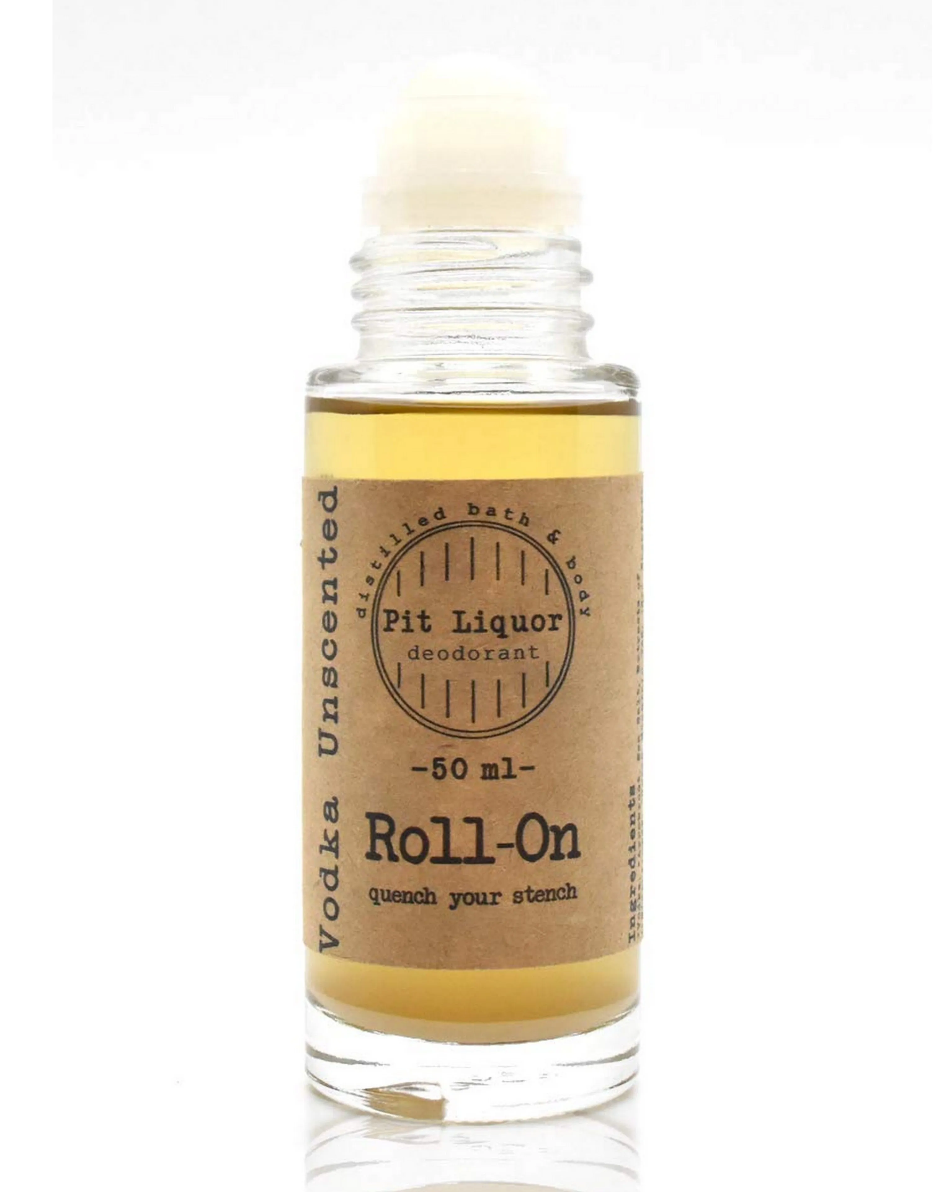 Pit Liquor Vodka Unscented Deodorant - 50ml Roller Men's Roll-On Deodorant Travel Size 50ml
