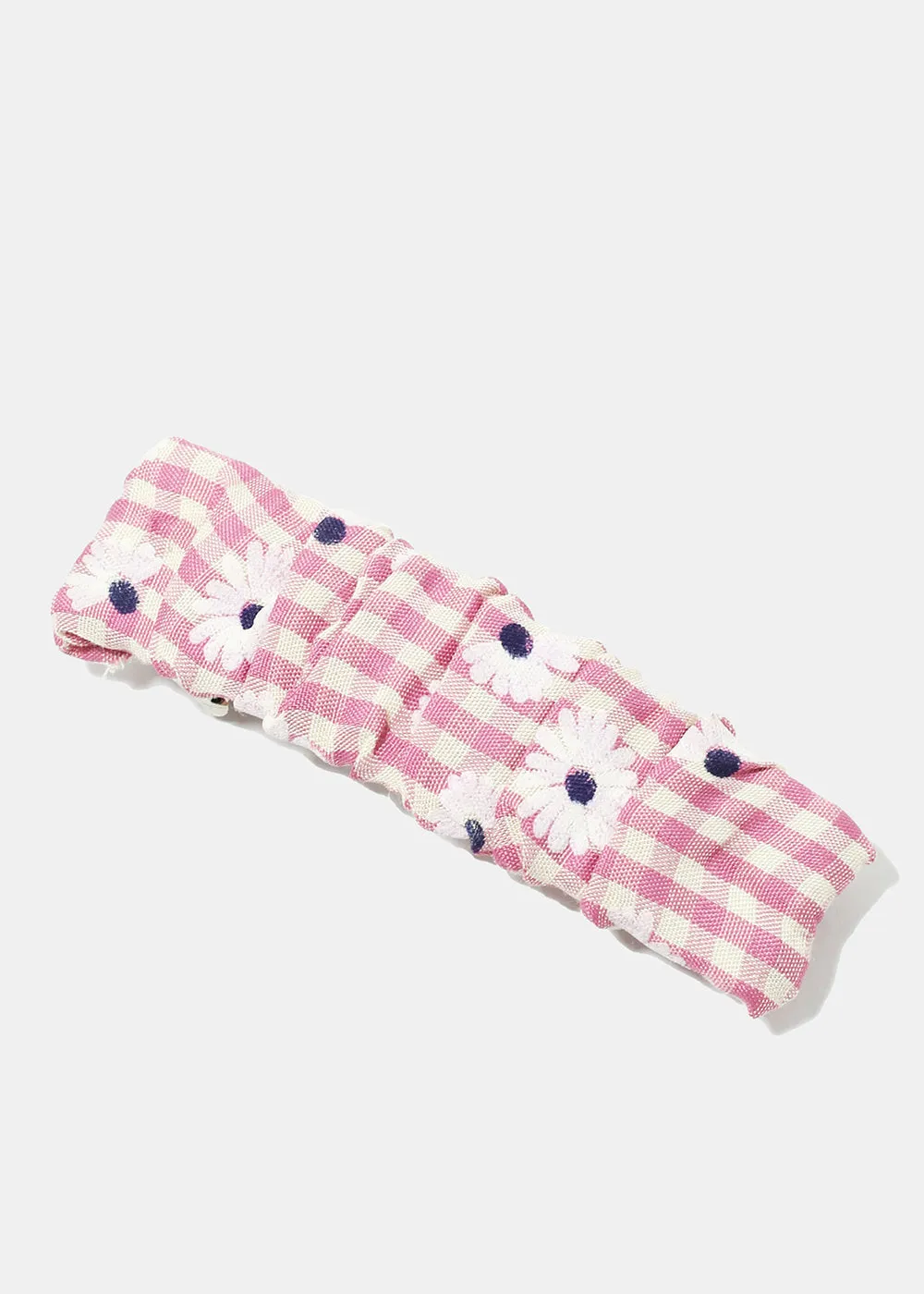 Plaid & Flower Print Hair Pin