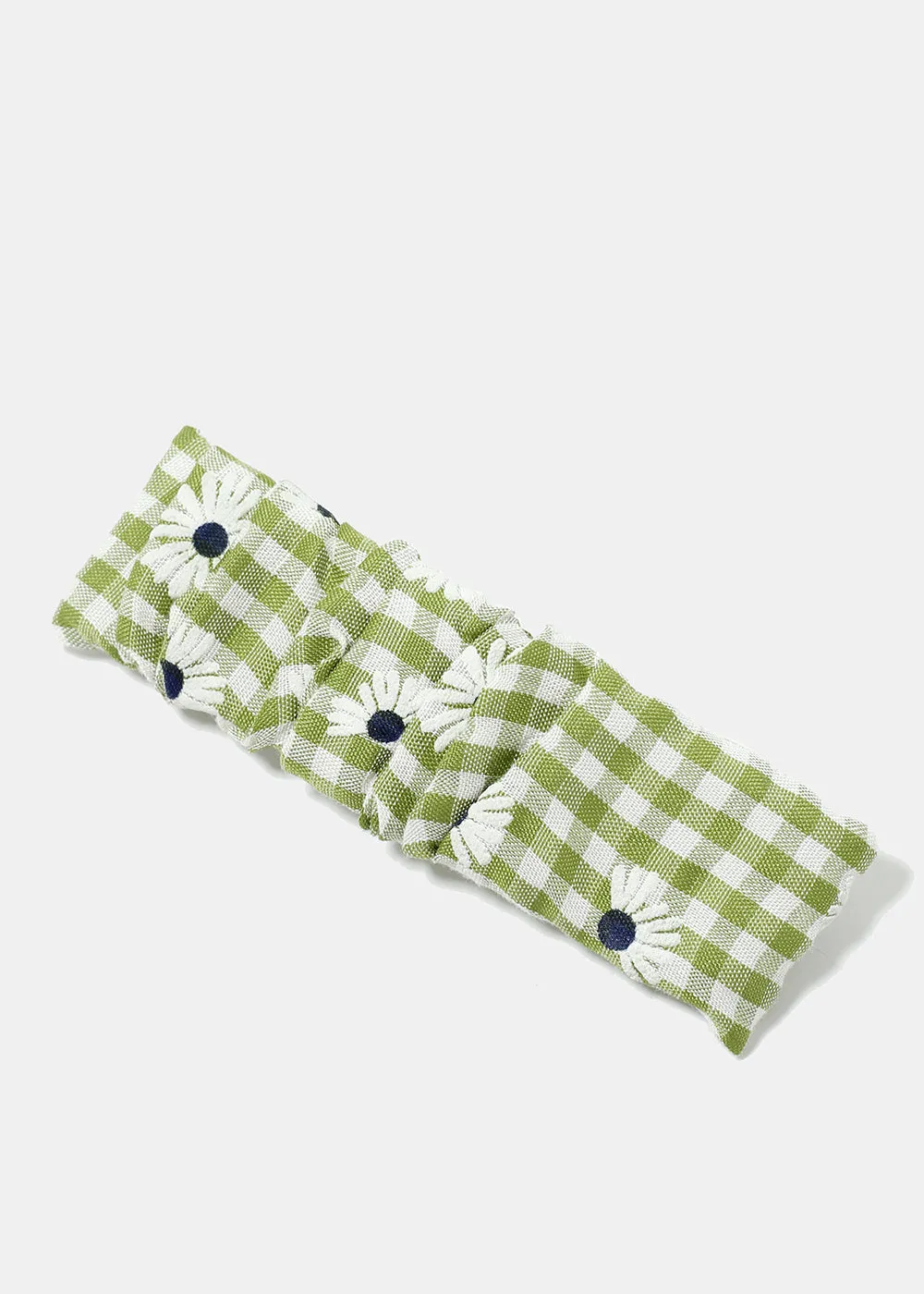 Plaid & Flower Print Hair Pin