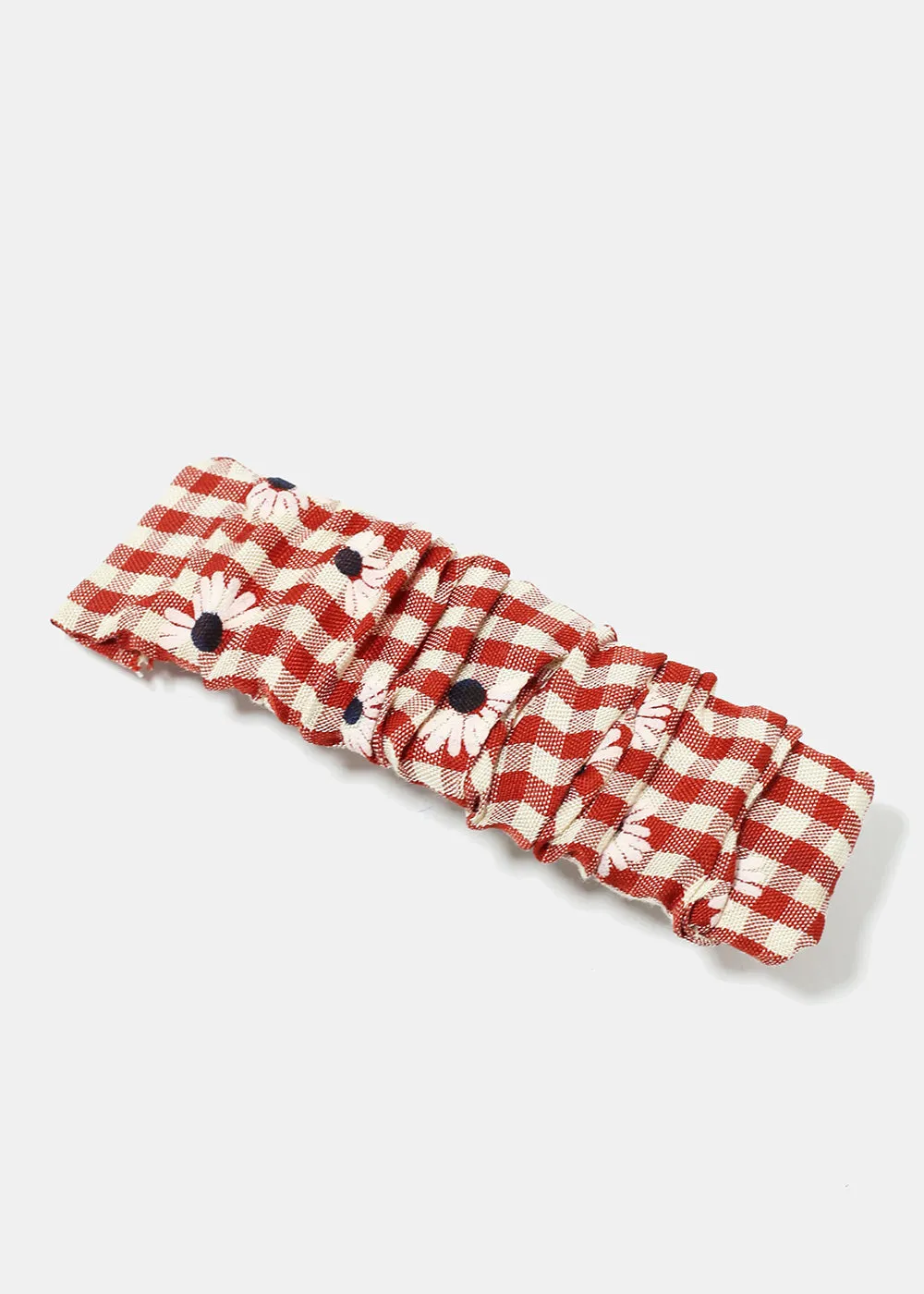 Plaid & Flower Print Hair Pin