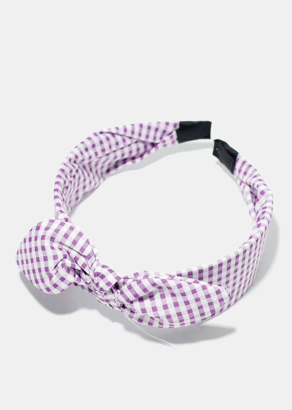 Plaid Headband with Bow