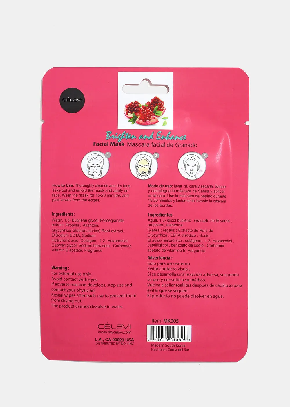 Pomegranate Brighten & Enhance Facial Sheet Mask