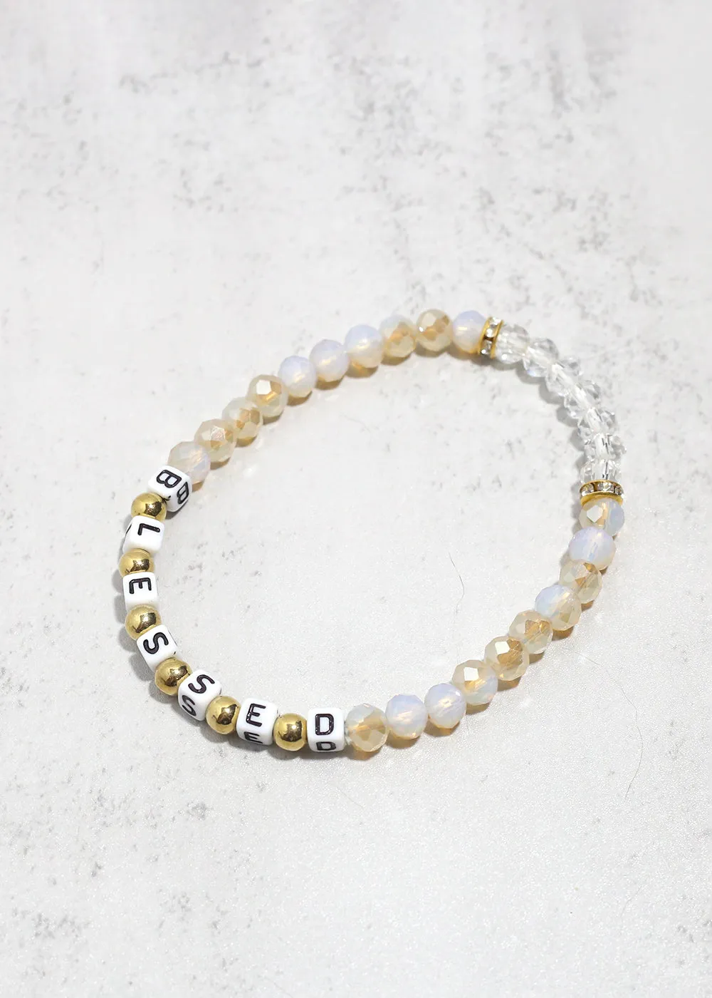 "Blessed" Beaded Bracelet