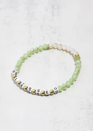 "Blessed" Beaded Bracelet