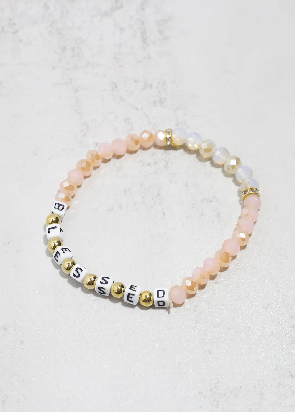 "Blessed" Beaded Bracelet