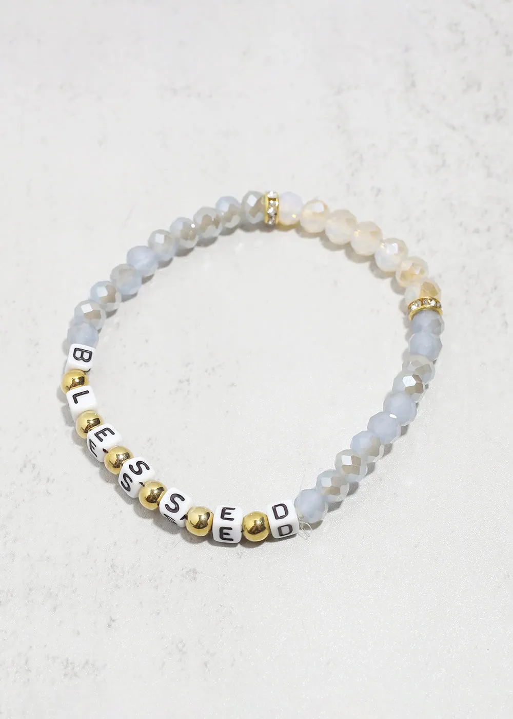 "Blessed" Beaded Bracelet