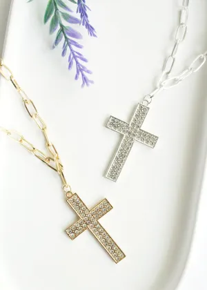 Rhinestone Cross Necklace