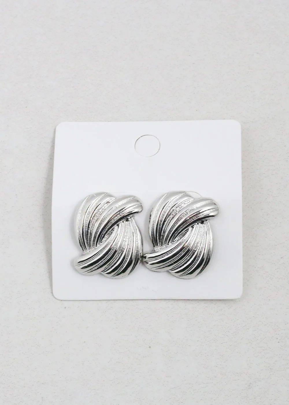 Ribbed Twisted Knot Earrings