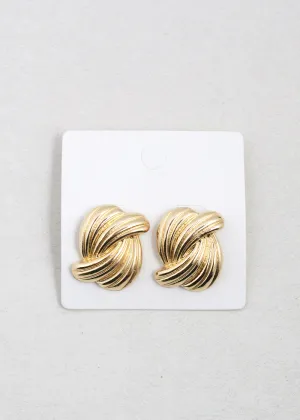 Ribbed Twisted Knot Earrings