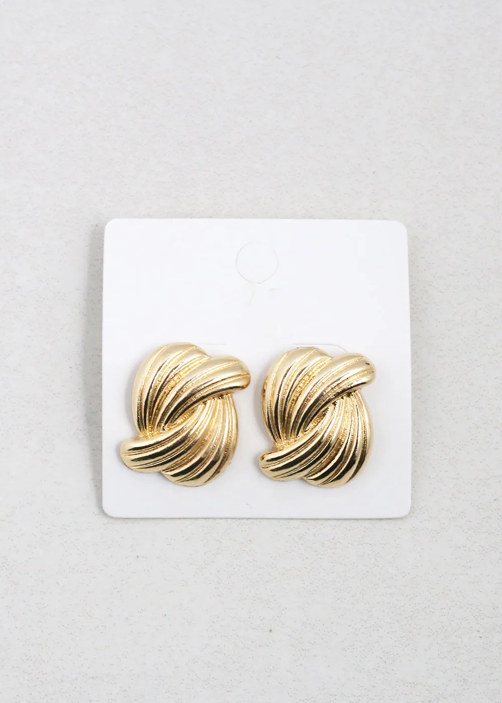 Ribbed Twisted Knot Earrings