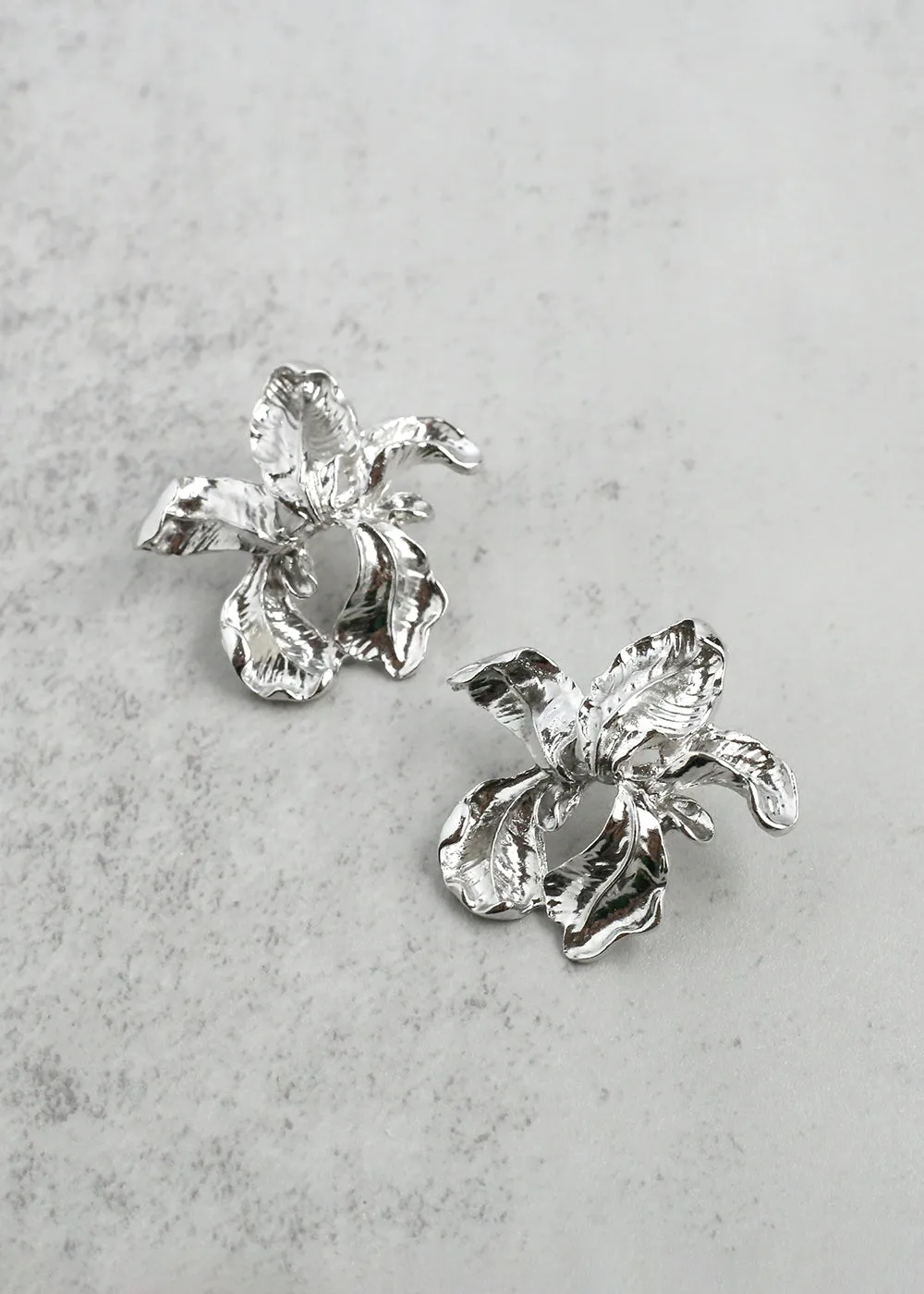 Silver Iris Earrings
