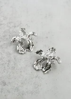 Silver Iris Earrings