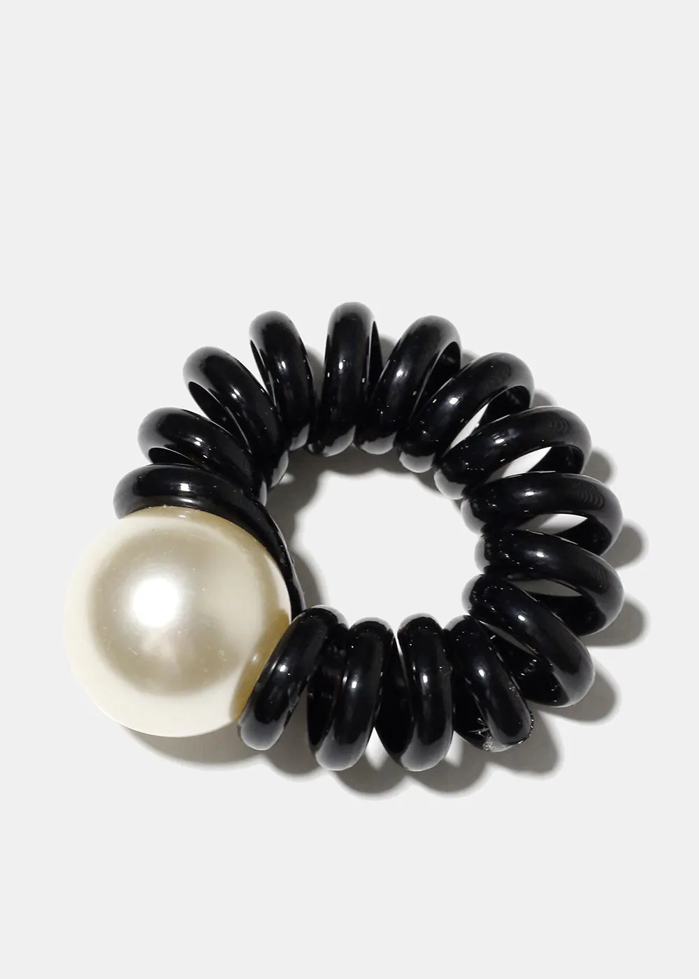 Spiral Hair Tie with Pearl