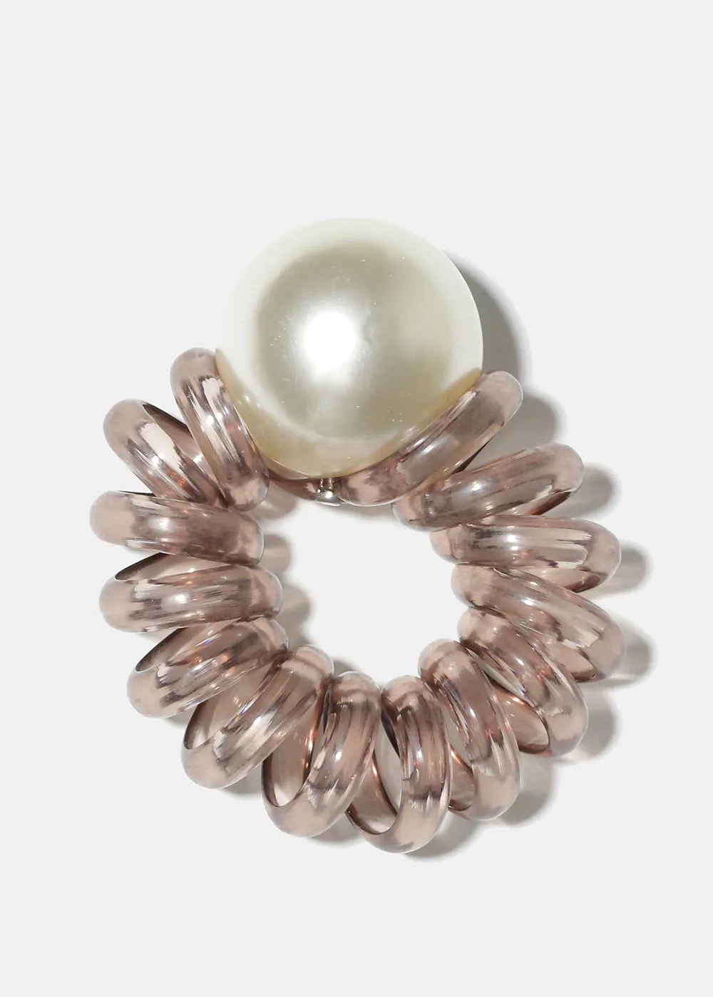 Spiral Hair Tie with Pearl