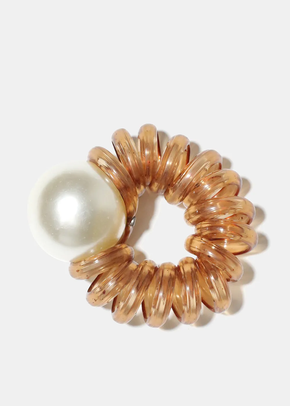 Spiral Hair Tie with Pearl