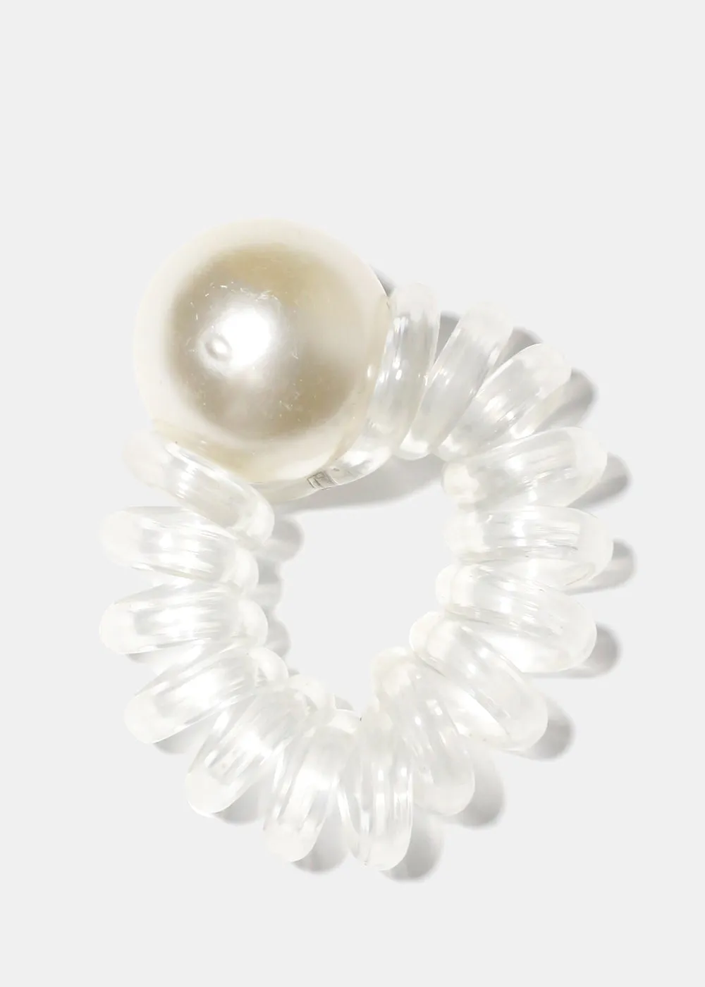 Spiral Hair Tie with Pearl
