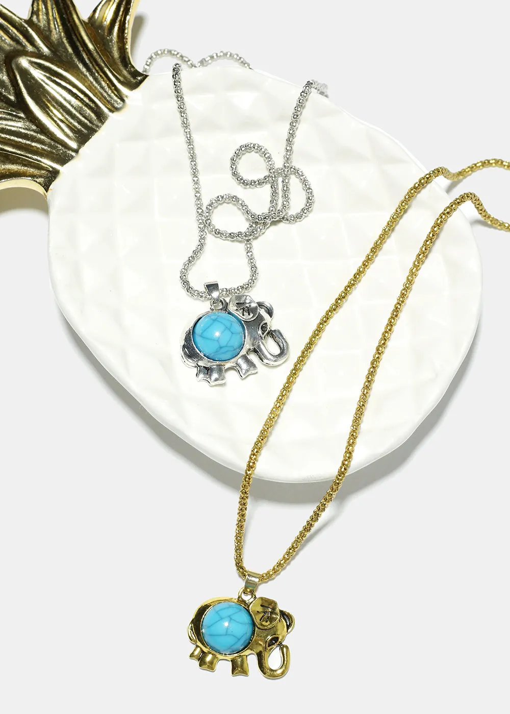 Stone Elephant Necklace