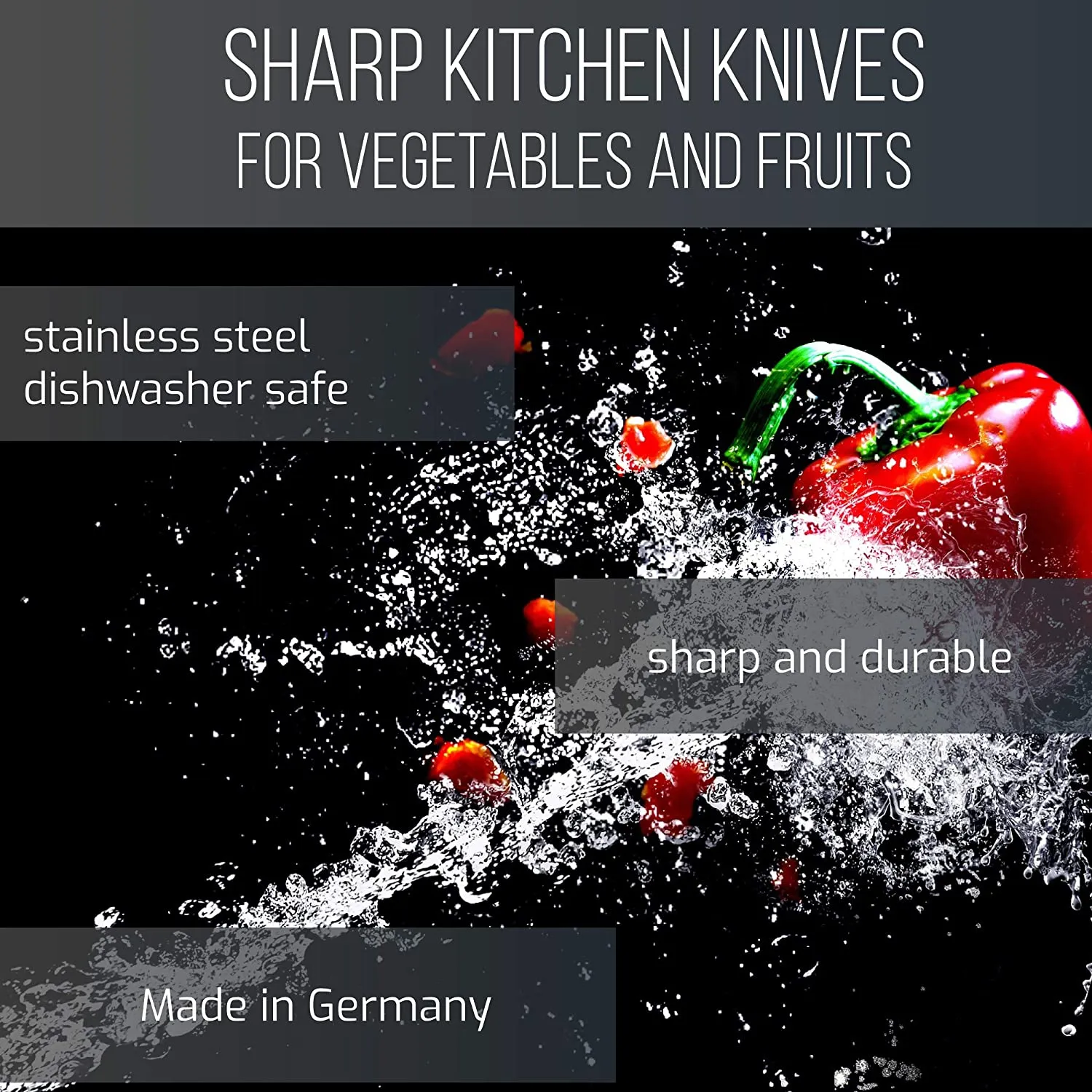 Sword & crown vegetable knife 6 cm red 10 pieces