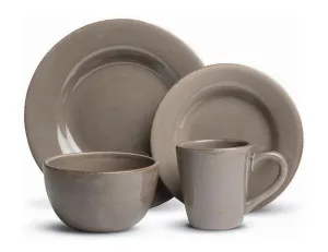 Tag - Sonoma 16-Piece Ironstone Ceramic Dinner Set, A Stylish Way to Bring Bold Color to Your Table, Warm Gray