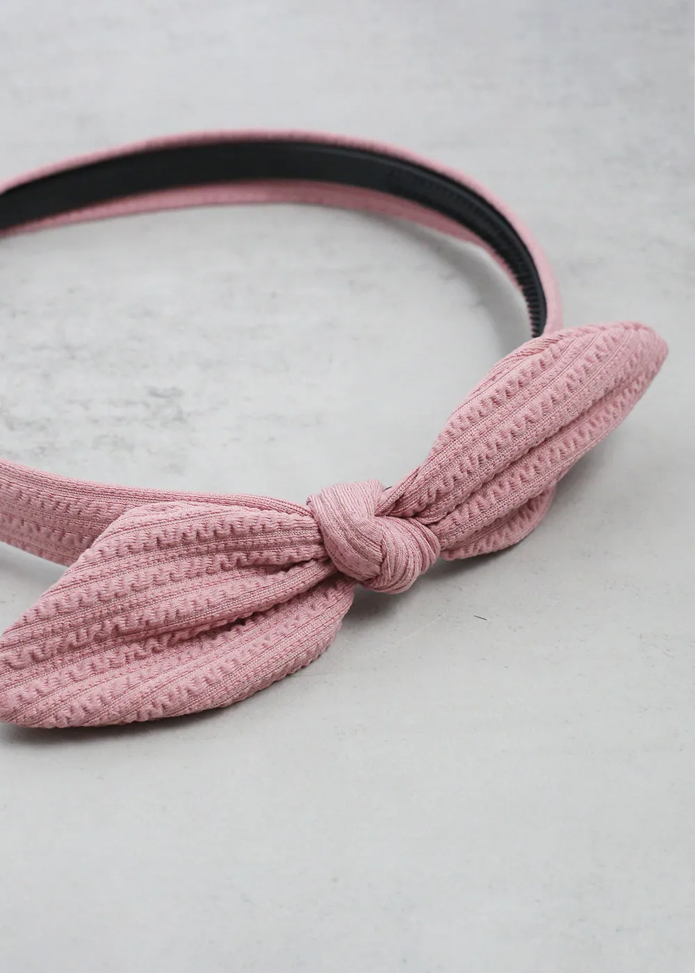 Textured Fabric Knotted Bow Headband