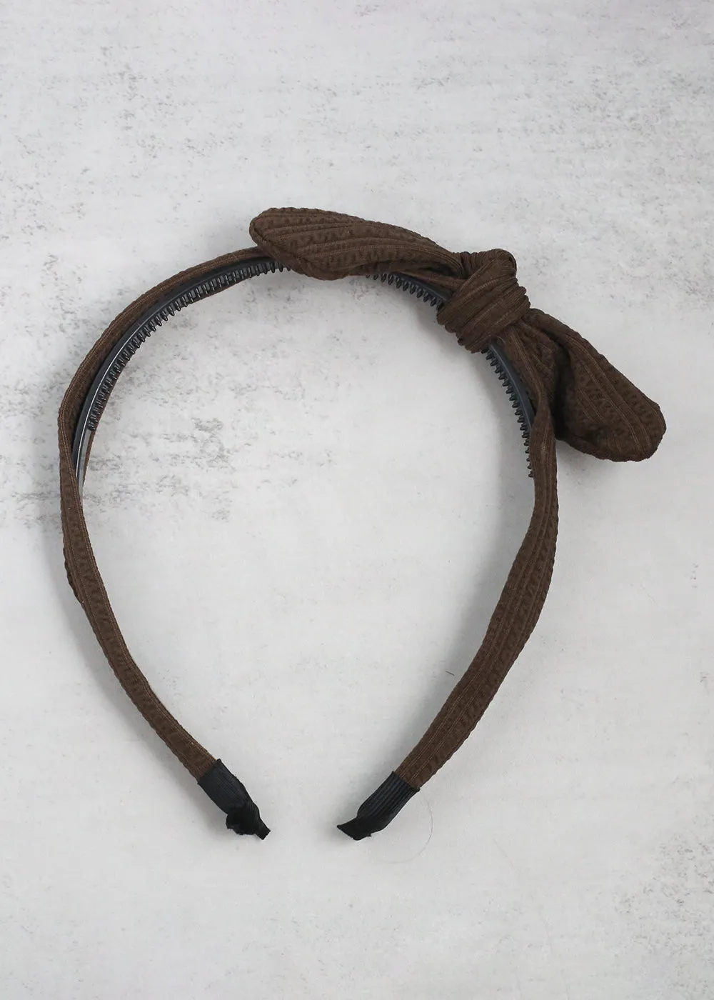 Textured Fabric Knotted Bow Headband