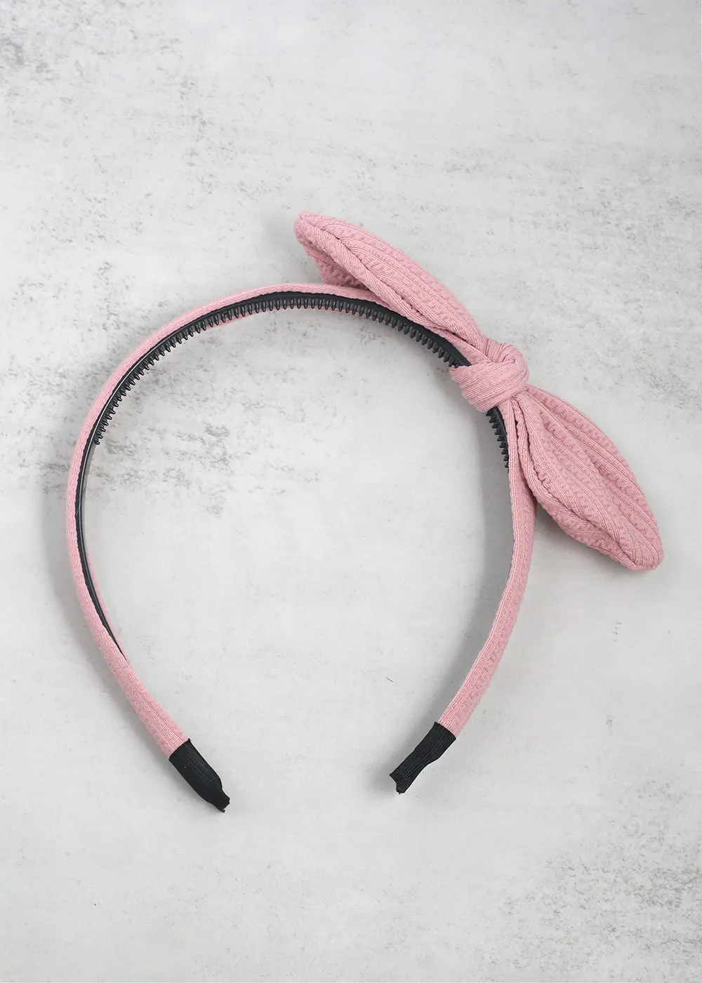 Textured Fabric Knotted Bow Headband