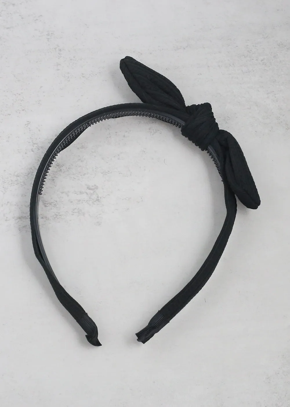 Textured Fabric Knotted Bow Headband