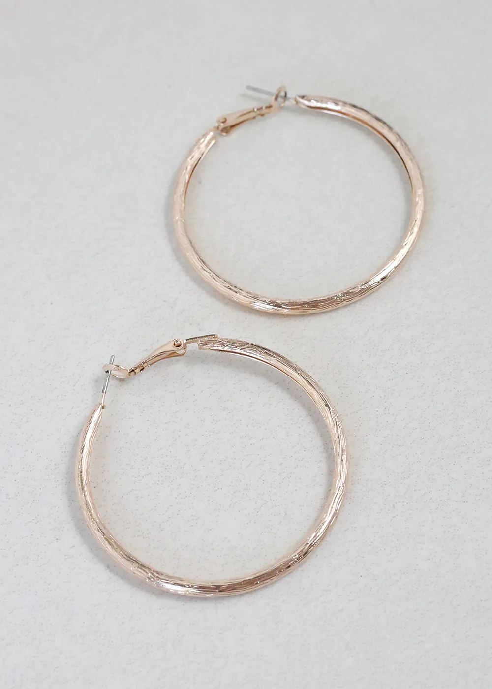 Textured Gold Hoop Earrings