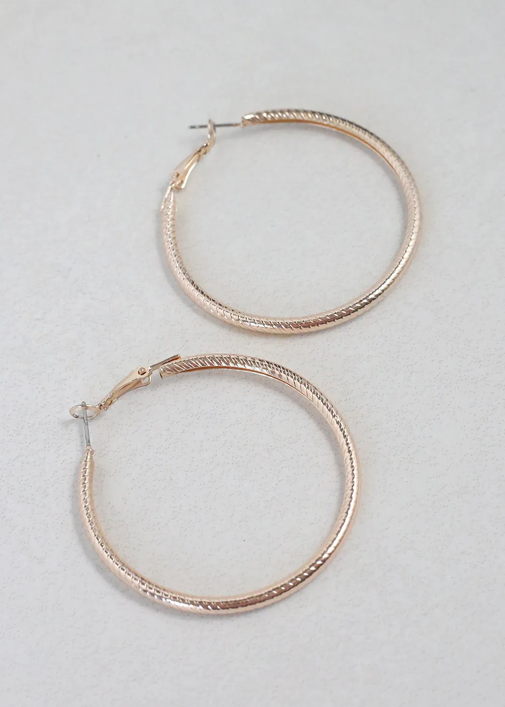 Textured Gold Hoop Earrings