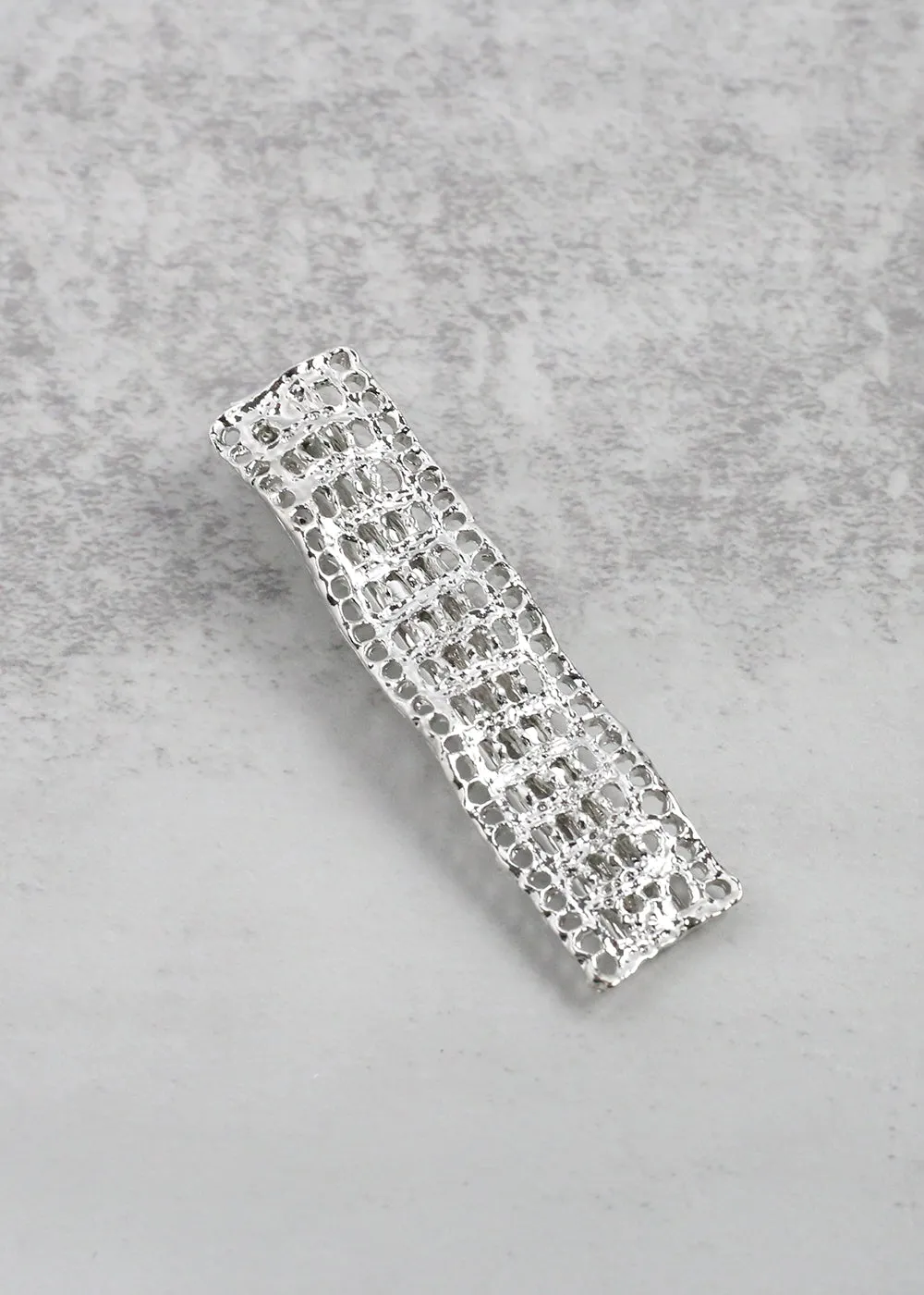 Textured Wavy Rectangular Hair Clip