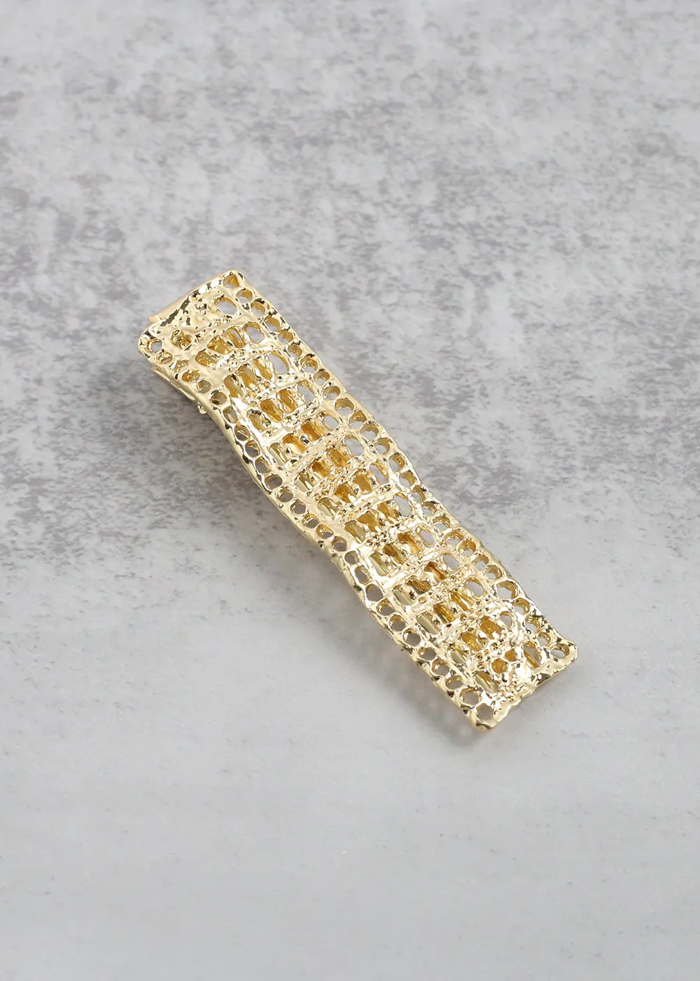 Textured Wavy Rectangular Hair Clip