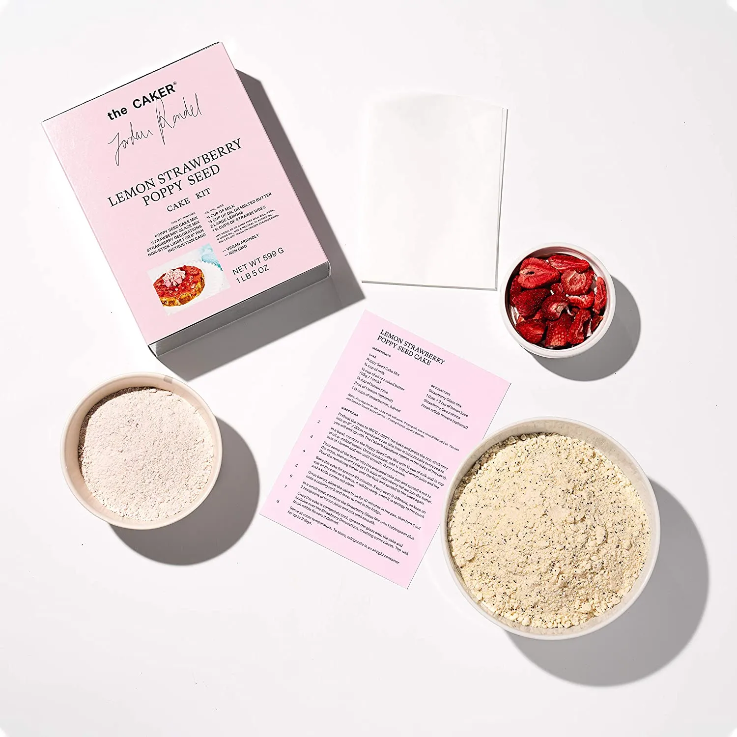 The Caker Lemon Strawberry Poppy Seed Cake Kit