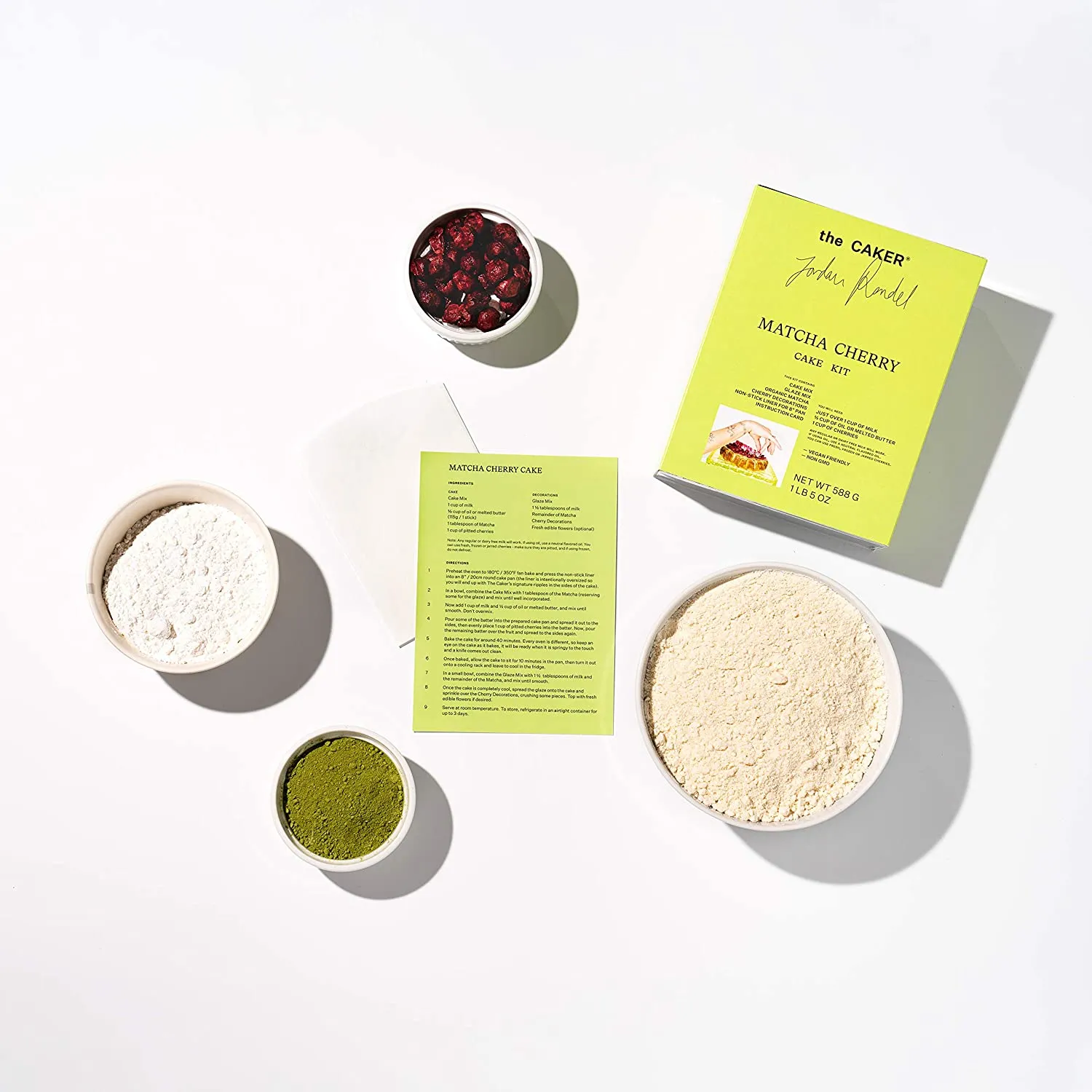 The Caker Matcha Cherry Cake Kit