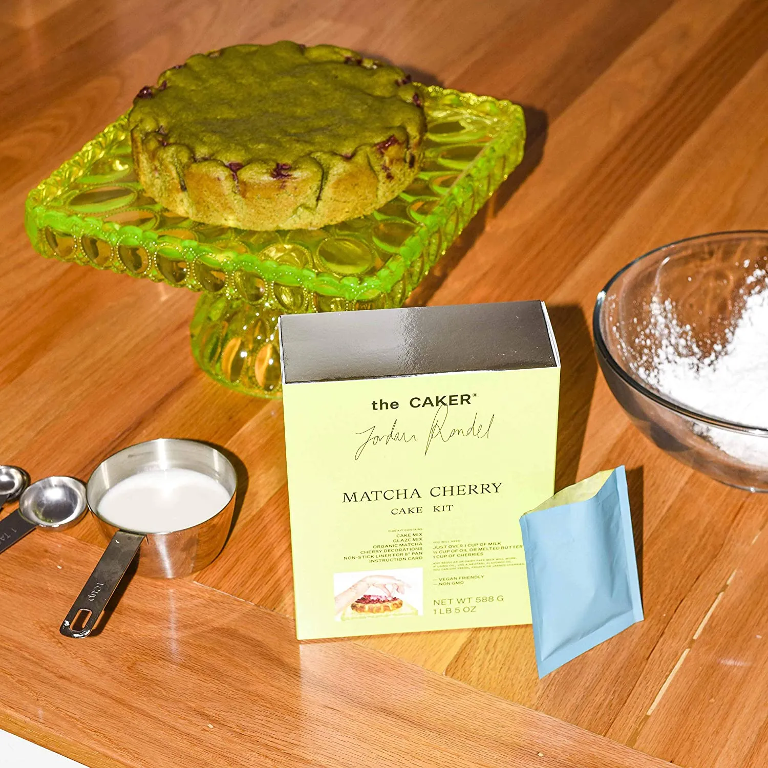 The Caker Matcha Cherry Cake Kit