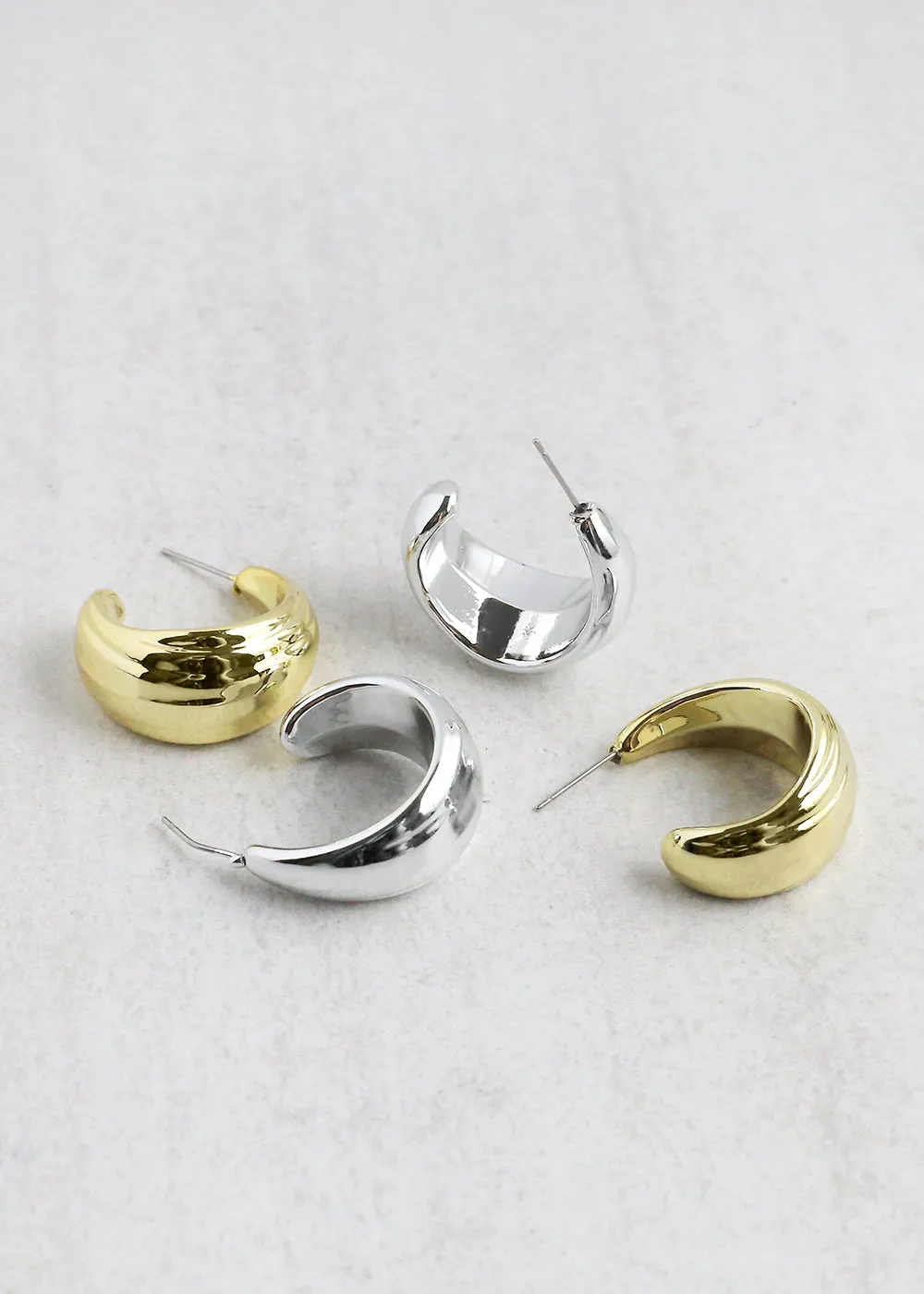 Thick Half Hoop Earrings
