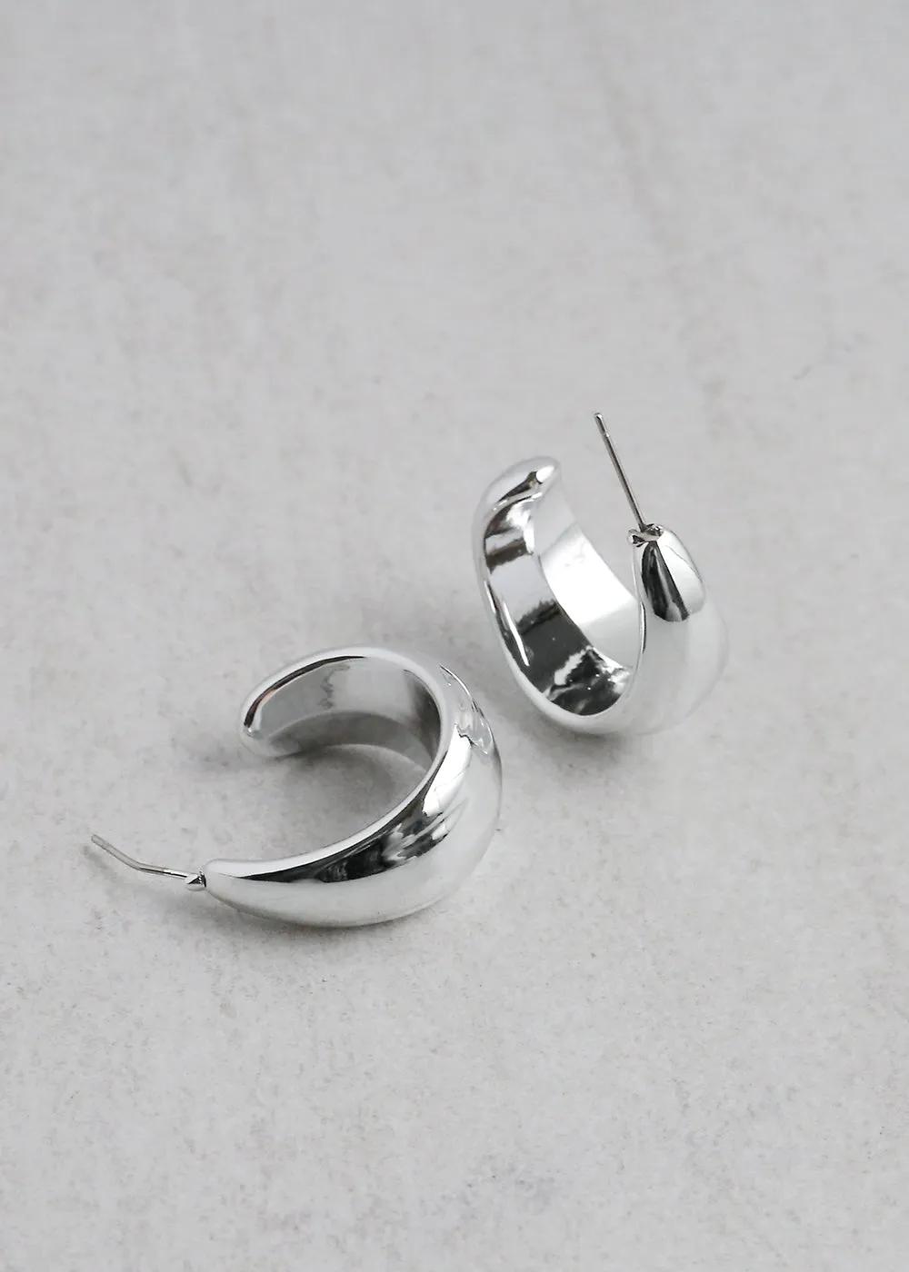 Thick Half Hoop Earrings
