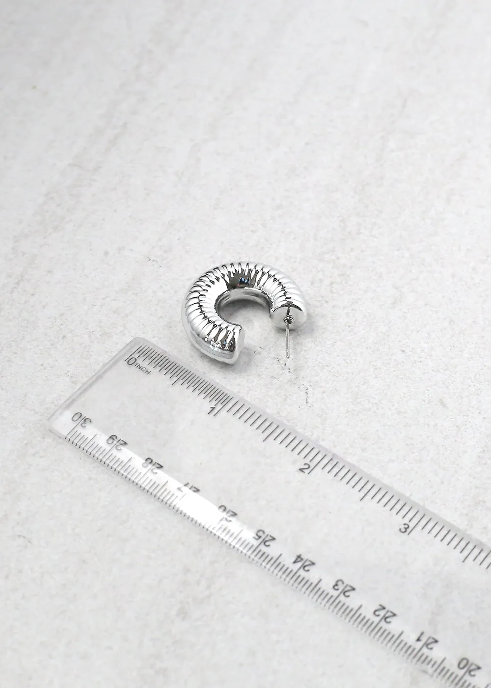 Thick Hoop Stud Earring
