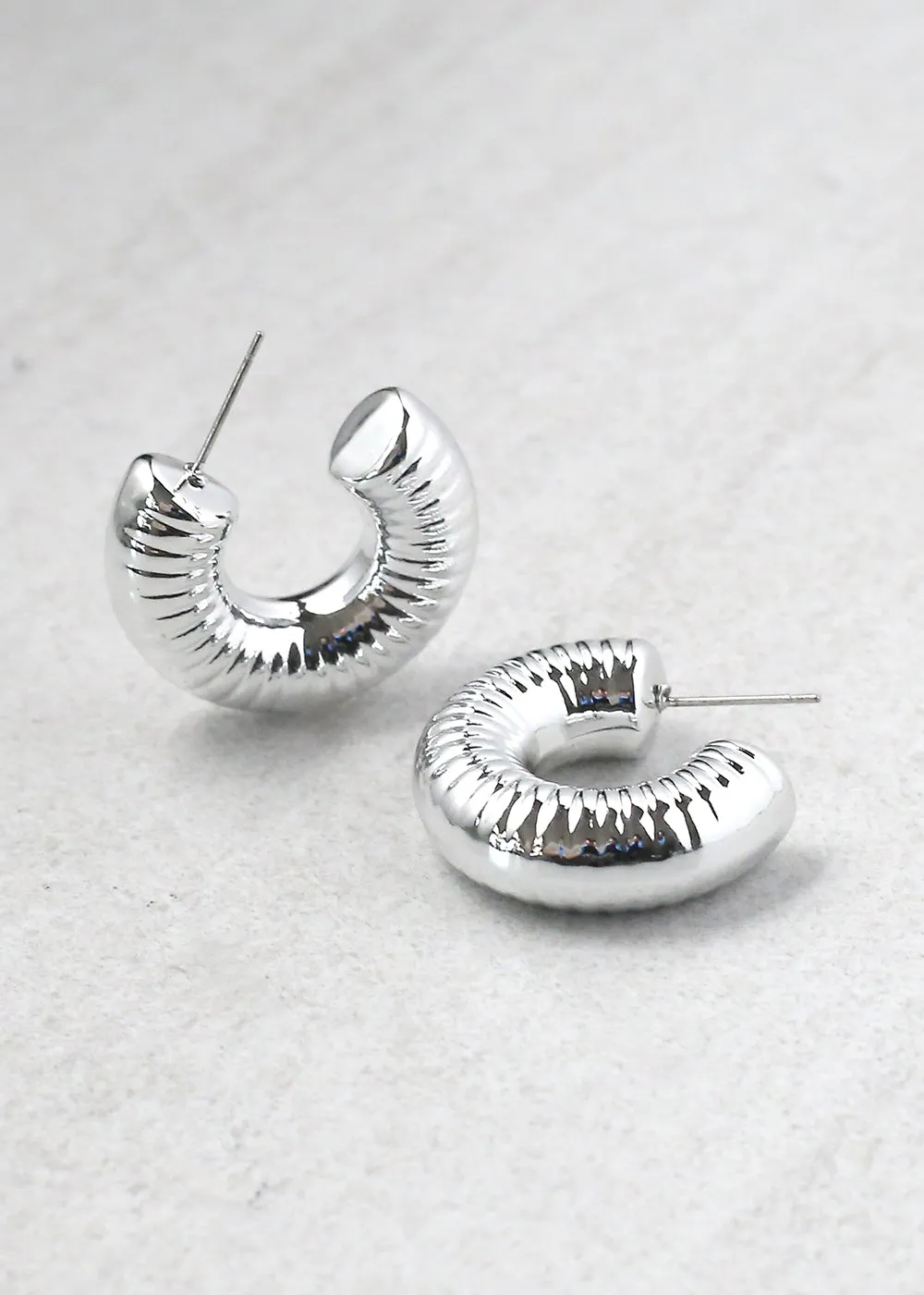 Thick Hoop Stud Earring