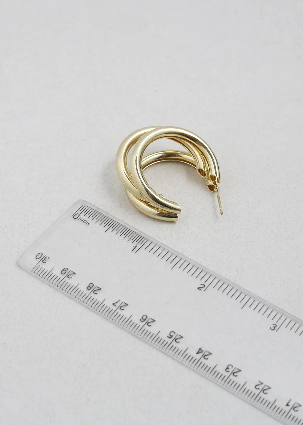Triple Arc Hoop Earrings