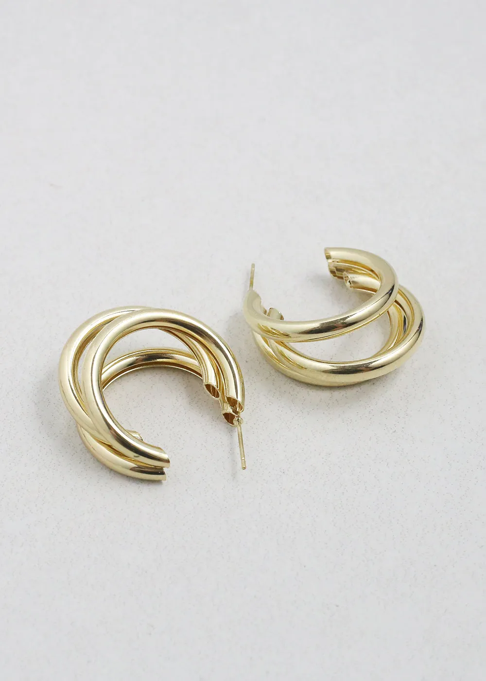 Triple Arc Hoop Earrings