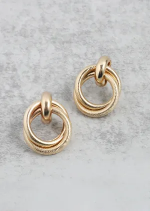 Twisted Hoop Drop Earrings