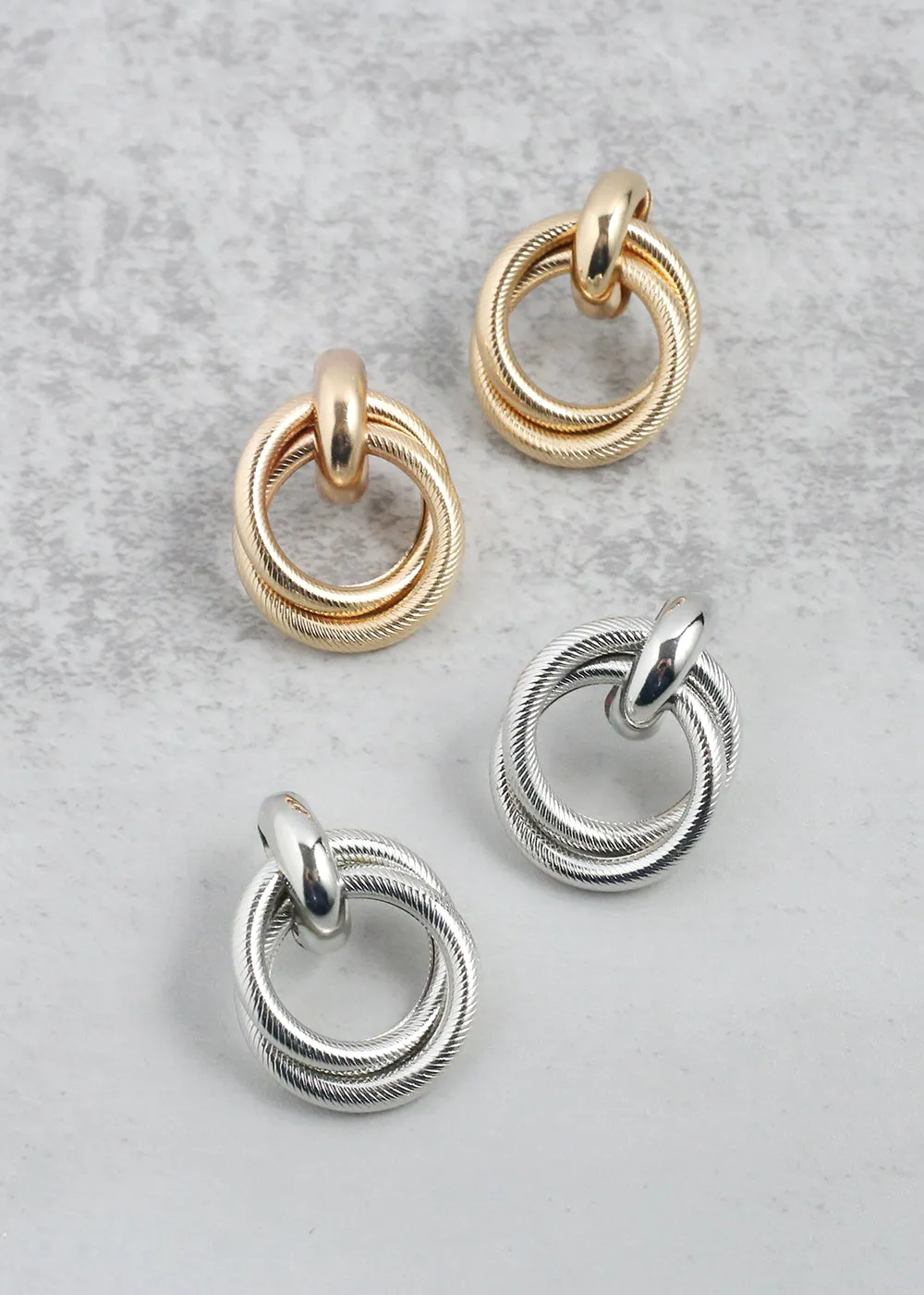 Twisted Hoop Drop Earrings